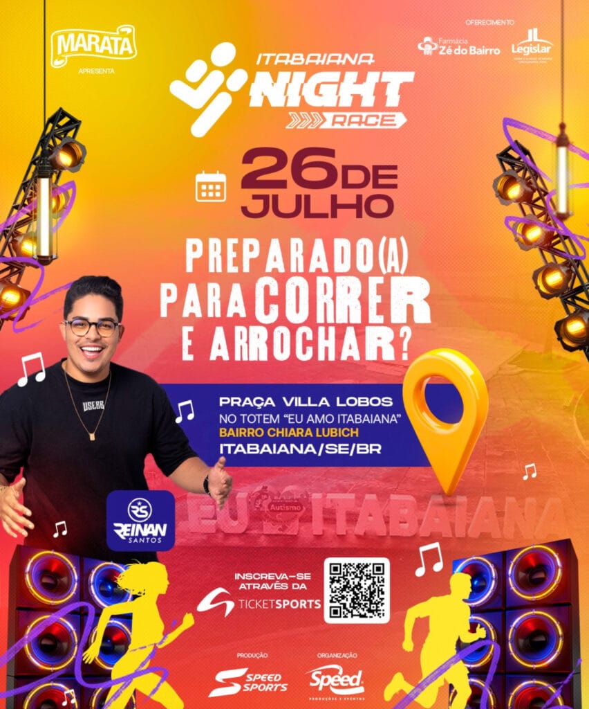 Itabaiana Night Race promete agitar a cidade com muita luz, música e emoção no dia 26 de julho