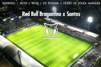 Red Bull Bragantino inicia venda de ingressos para duelo com o Santos pela 25ª rodada do Brasileirão
