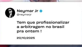 Neymar reclama da arbitragem após pênalti contra o Santos e pede “profissionalização para ontem”