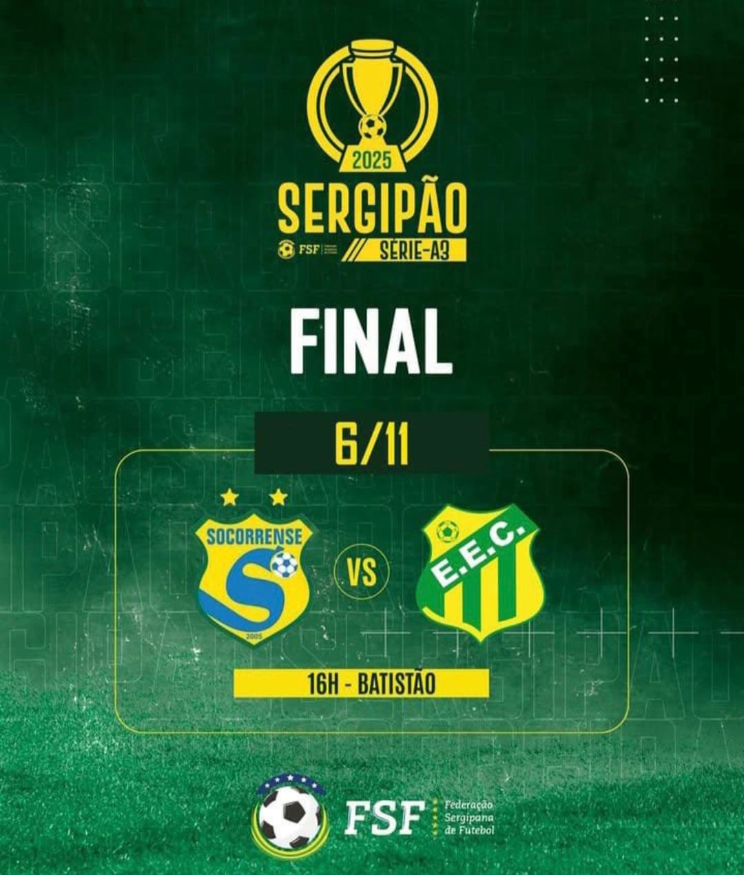 Estanciano e Socorrense fazem final da Série A3 nesta quinta às 16h no Batistão