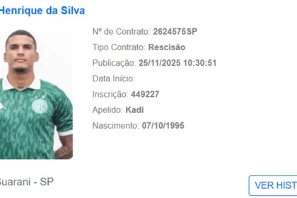Kadi rescinde com o Guarani e fica próximo do Retrô