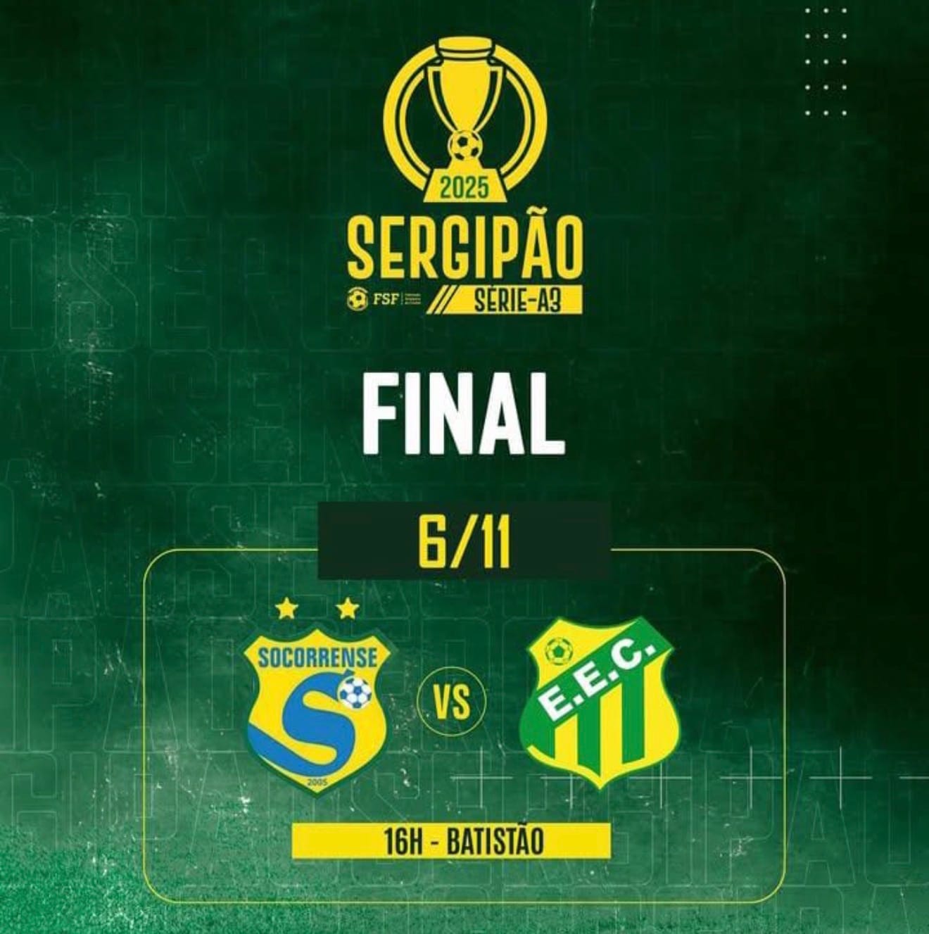 Série A3: Sergipeweb transmite Estanciano e Socorrense, nesta quinta-feira