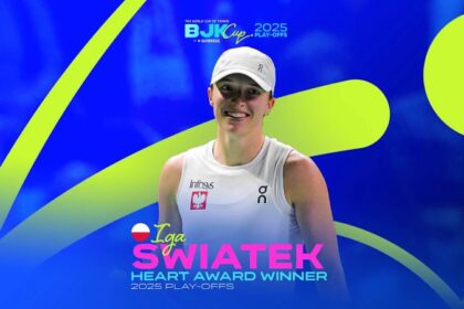 Iga Swiatek conquista Prêmio Coração dos play-offs da Billie Jean King Cup