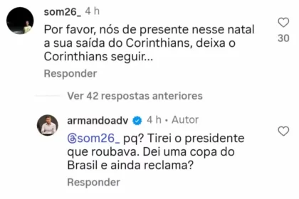 Corinthians investiga vice-presidente por declaração controversa nas redes sociais