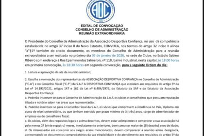 Confiança marca reunião para escolher representantes da associação na SAF do clube