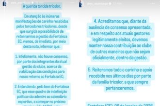 Sem acordo, Alex Santiago anuncia que ele e Geraldo Luciano não voltarão à direção do Fortaleza