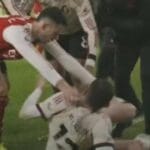 Martinelli recebe críticas na Inglaterra após empurrar adversário lesionado