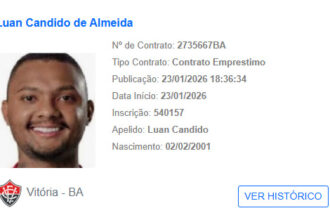 Vitória inscreve Luan Cândido no BID antes de anúncio oficial