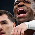 Real Madrid vence o Rayo com gol de Vini Jr. e pênalti de Mbappé nos acréscimos