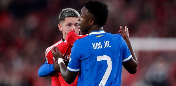 Partida entre Real Madrid e Benfica é interrompida após Vinícius Júnior relatar insulto racista