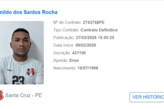 Santa Cruz regulariza atacante Eron como primeiro reforço para a temporada 2026