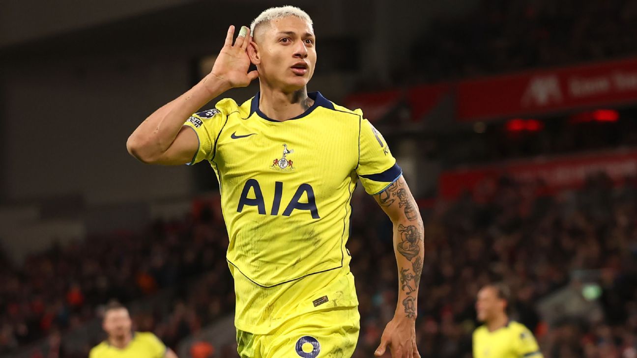 Gol de Richarlison aos 44 do segundo tempo garante empate do Tottenham em Anfield - Imagem do artigo