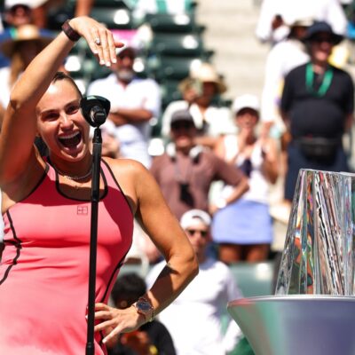 Sabalenka festeja primeiro troféu em Indian Wells e noivado na mesma semana