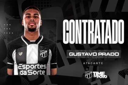 Ceará anuncia chegada do atacante Gustavo Prado por empréstimo até o fim da temporada