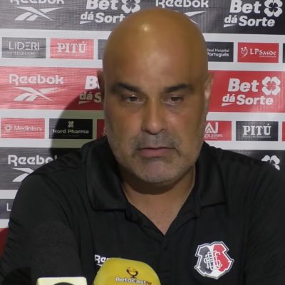 Técnico do Santa Cruz avalia como “saldo positivo” empate por 1 a 1 mesmo com um jogador a menos