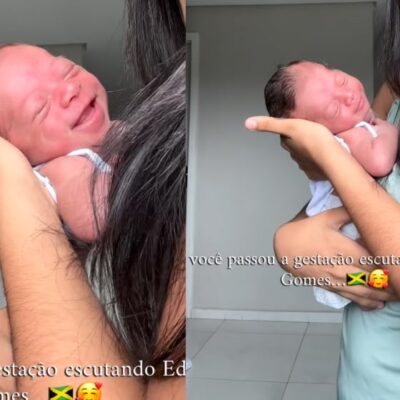 Bebê de 20 dias sorri ao ouvir reggae que tocou na barriga