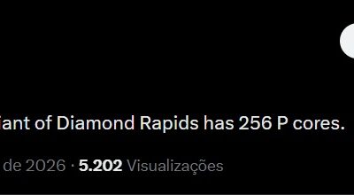 Intel pode lançar Xeon 7 Diamond Rapids com até 256 núcleos de desempenho