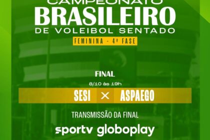 Final do Campeonato Brasileiro de Vôlei Sentado Feminino terá transmissão do SporTV