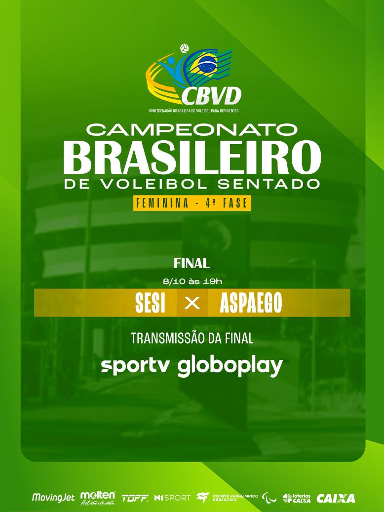 Final do Campeonato Brasileiro de Vôlei Sentado Feminino terá transmissão do SporTV