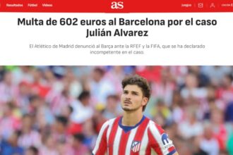 RFEF aplica multa de €602 ao Barcelona por abordagem a Julián Álvarez