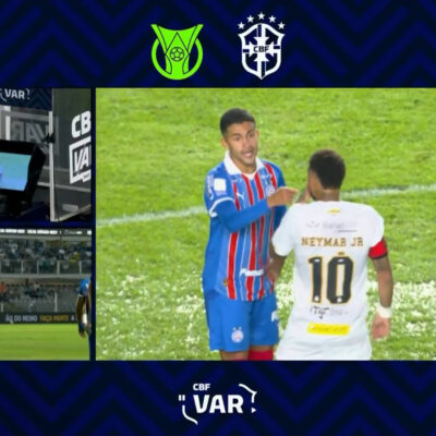 VAR leva árbitro a expulsar Neymar no intervalo de Santos x Bahia